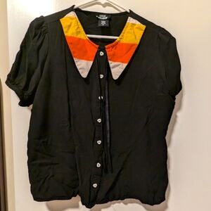 Hot Topic Candy Corn Halloween Blouse